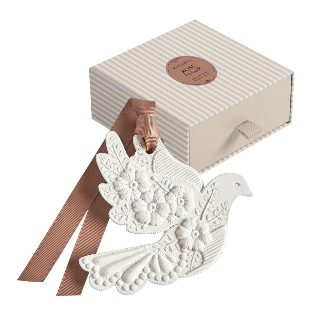 Décor parfumé colombe en fleurs - rose élixir