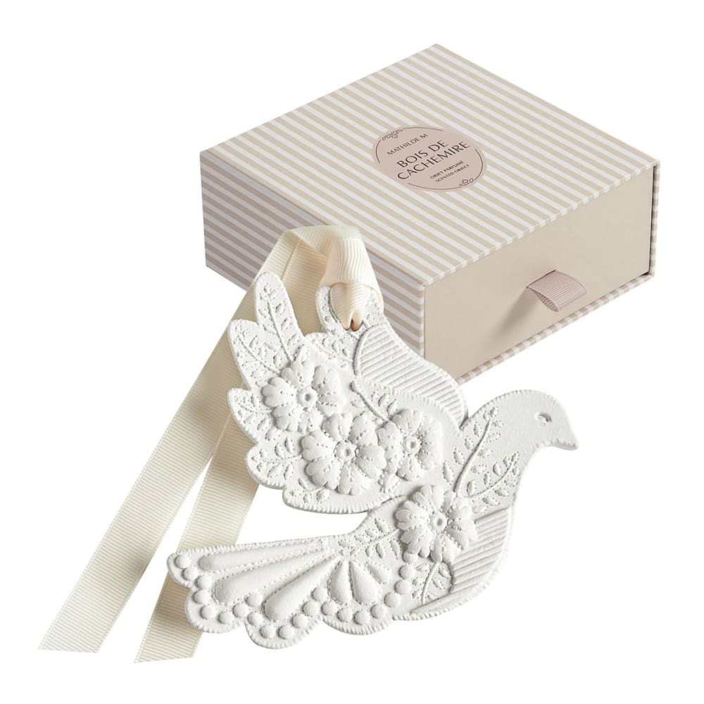 Décor parfumé colombe en fleurs - bois de cachemire