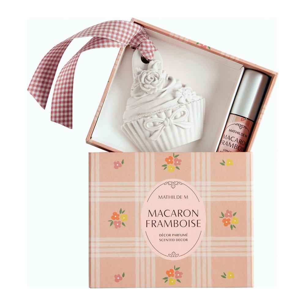 Décor parfumé et concentré de parfum - macaron framboise