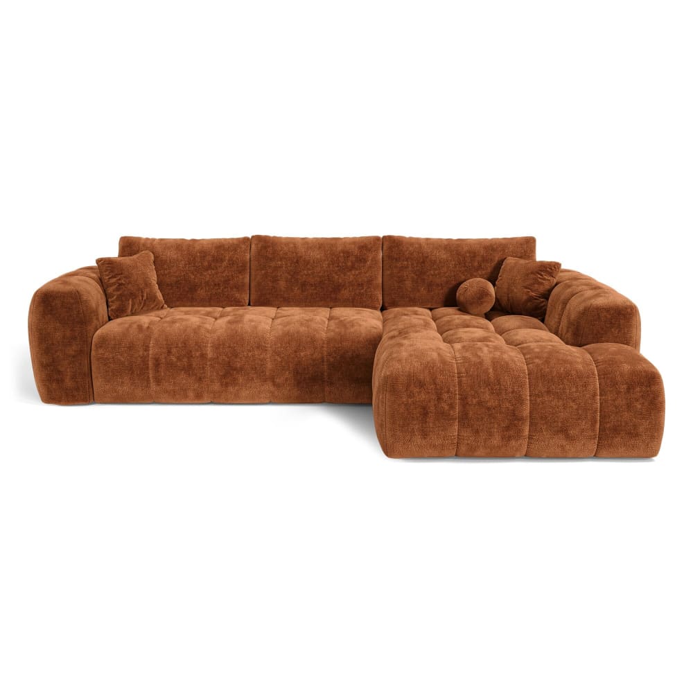 Canapé angle droit convertible - orange