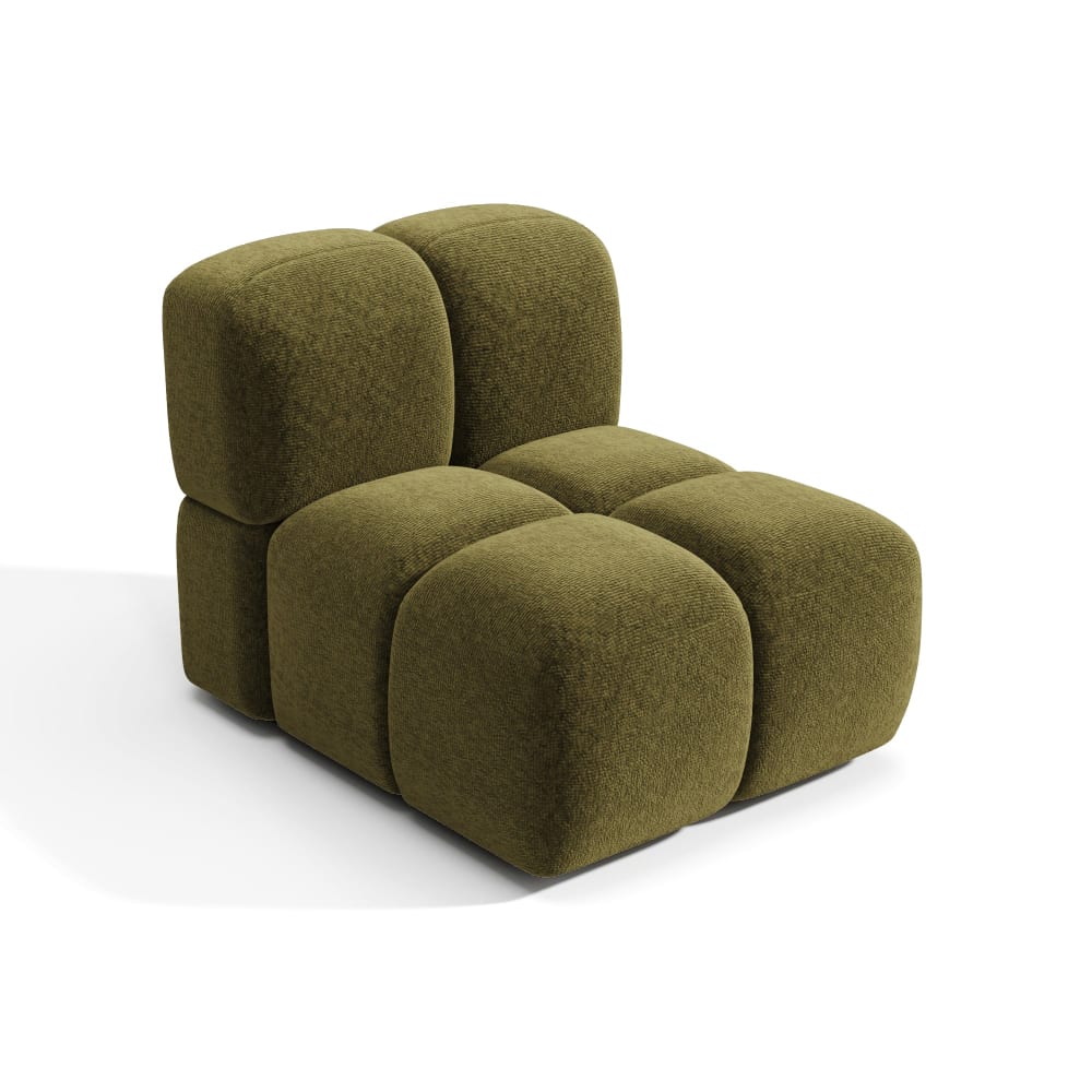Fauteuil en velours texturé vert vintage — Beyit