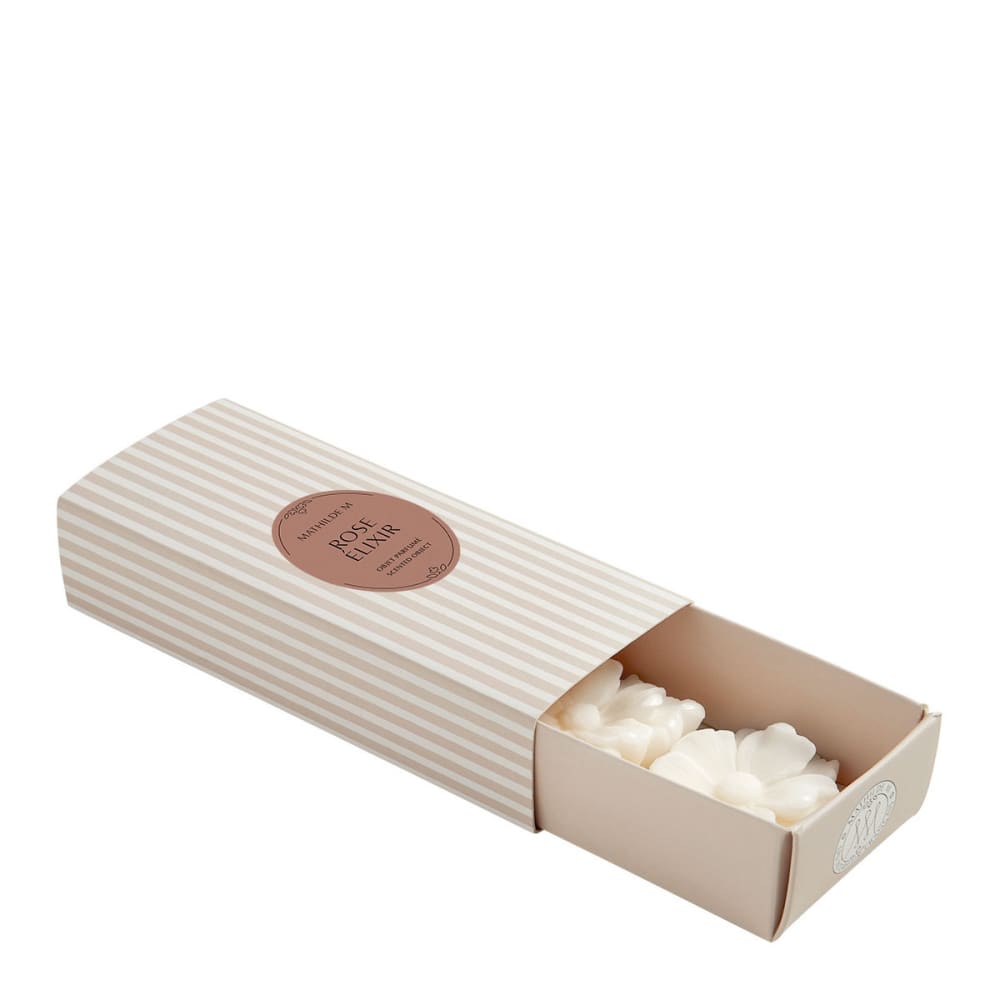 Coffret de 3 décors fondants en cire parfumée - rose élixir Coffret de 3 décors fondants en cire parfumée - rose élixir