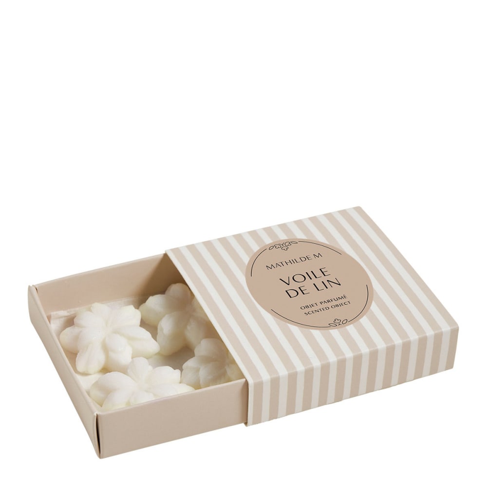 Coffret de 4 décors fondants en cire parfumée - voile de lin Coffret de 4 décors fondants en cire parfumée - voile de lin