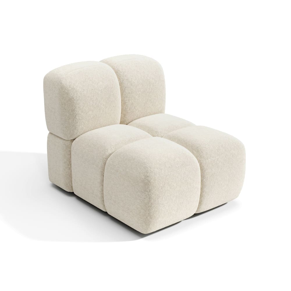 Fauteuil en velours texturé beige — Beyit
