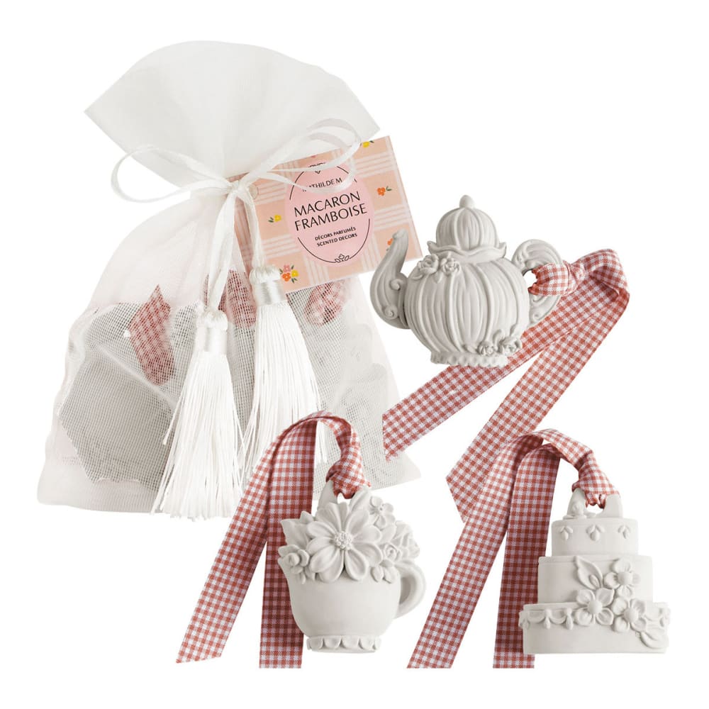 Pochon de 3 décors parfumés - macaron framboise