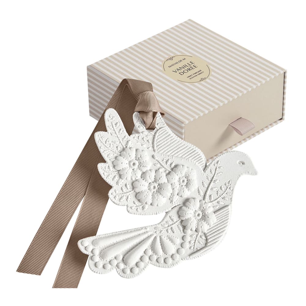Décor parfumé colombe en fleurs - vanille dorée