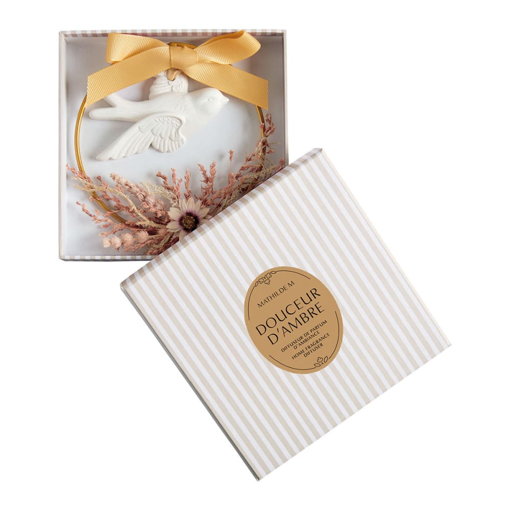 Couronne florale colombe parfumée - douceur d'ambre