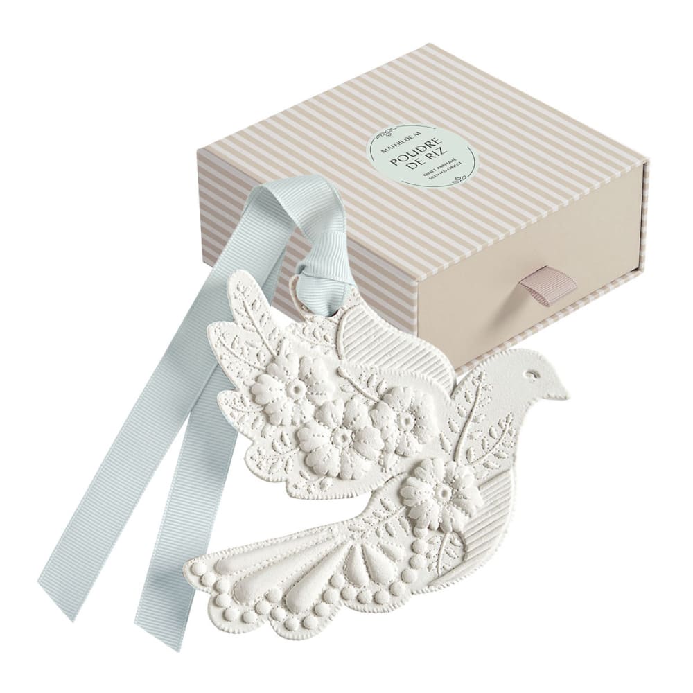 Décor parfumé colombe en fleurs - poudre de riz