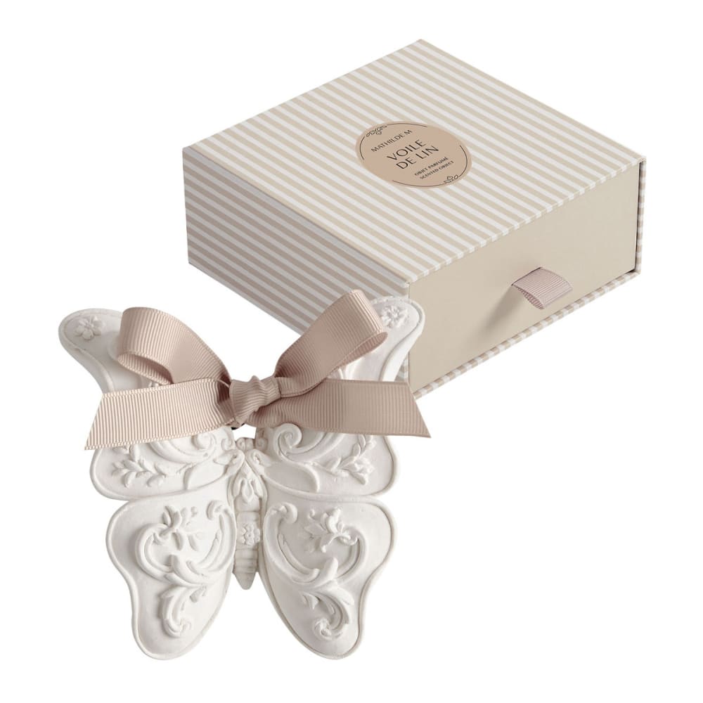 Décor parfumé grand papillon - voile de lin