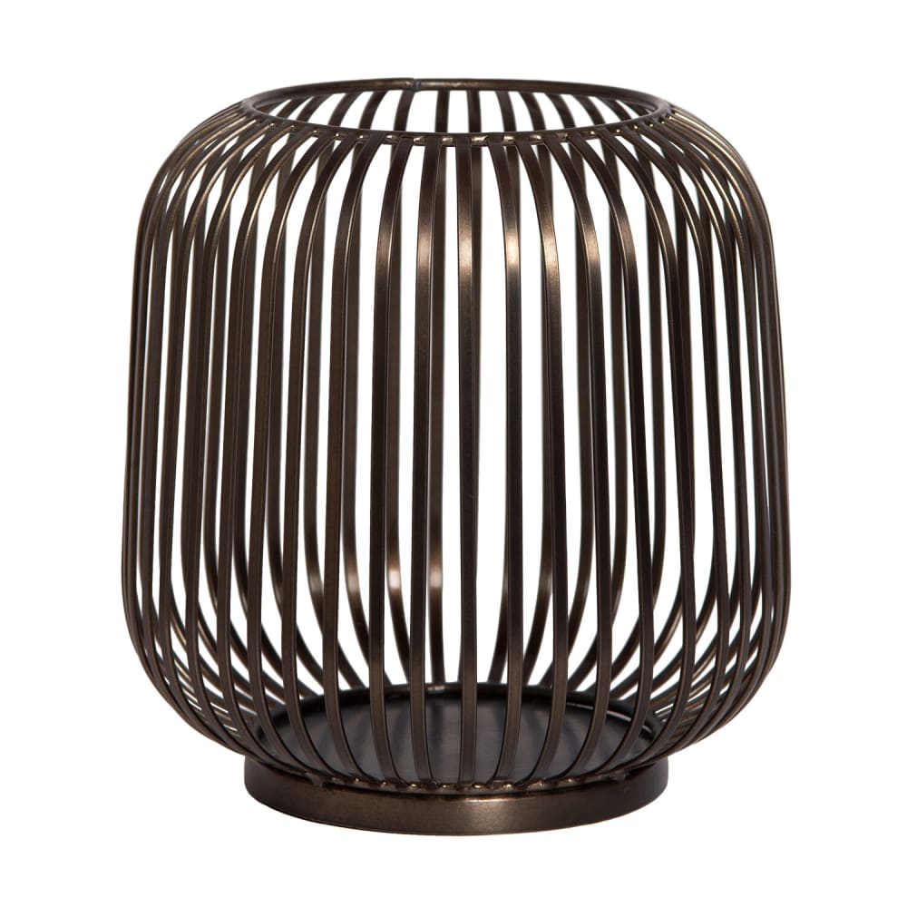 Bougeoir en métal noir et or, ø 20 cm, hauteur 20 cm