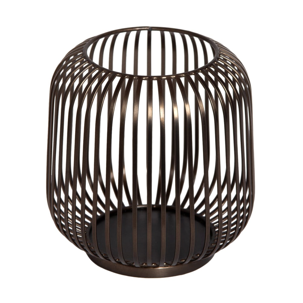 Bougeoir en métal noir et or, ø 20 cm, hauteur 20 cm — vue 4