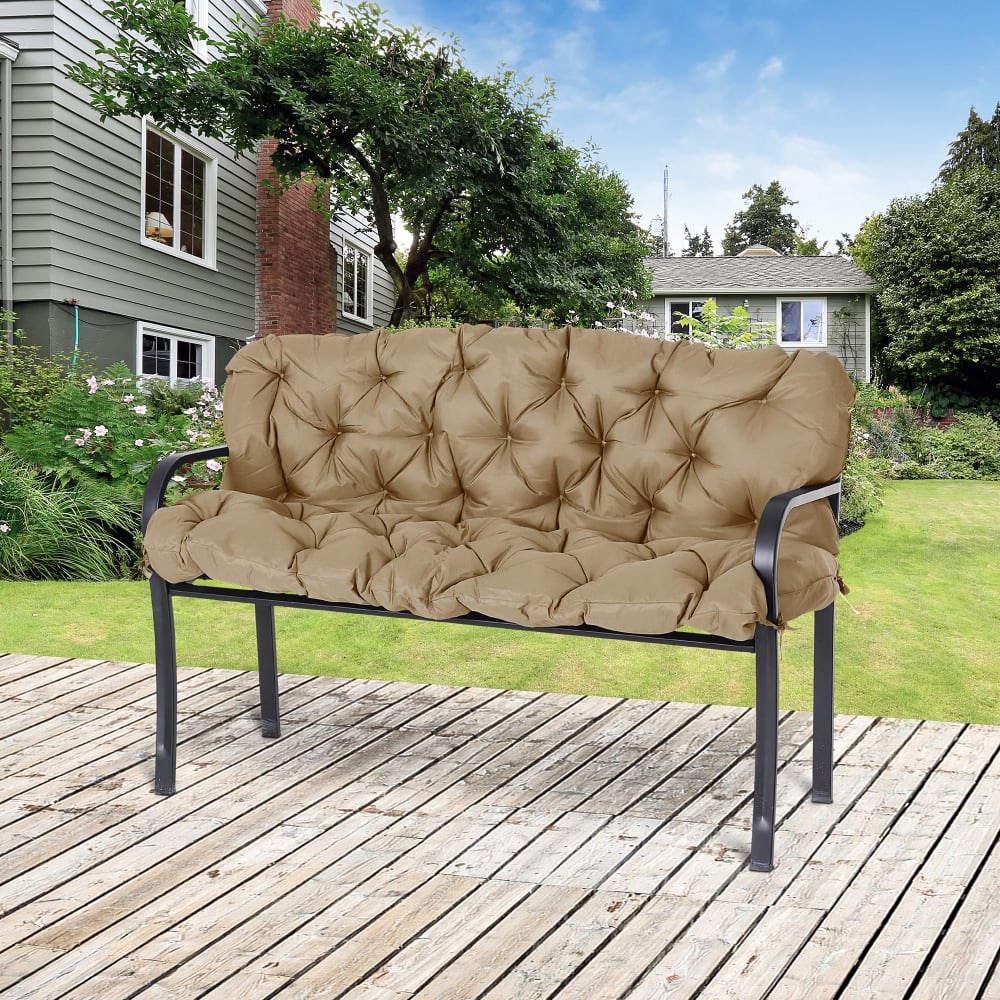 Bankkissen 3 Personen aus Polyester 150x98x8cm,Beige - Maisons Du