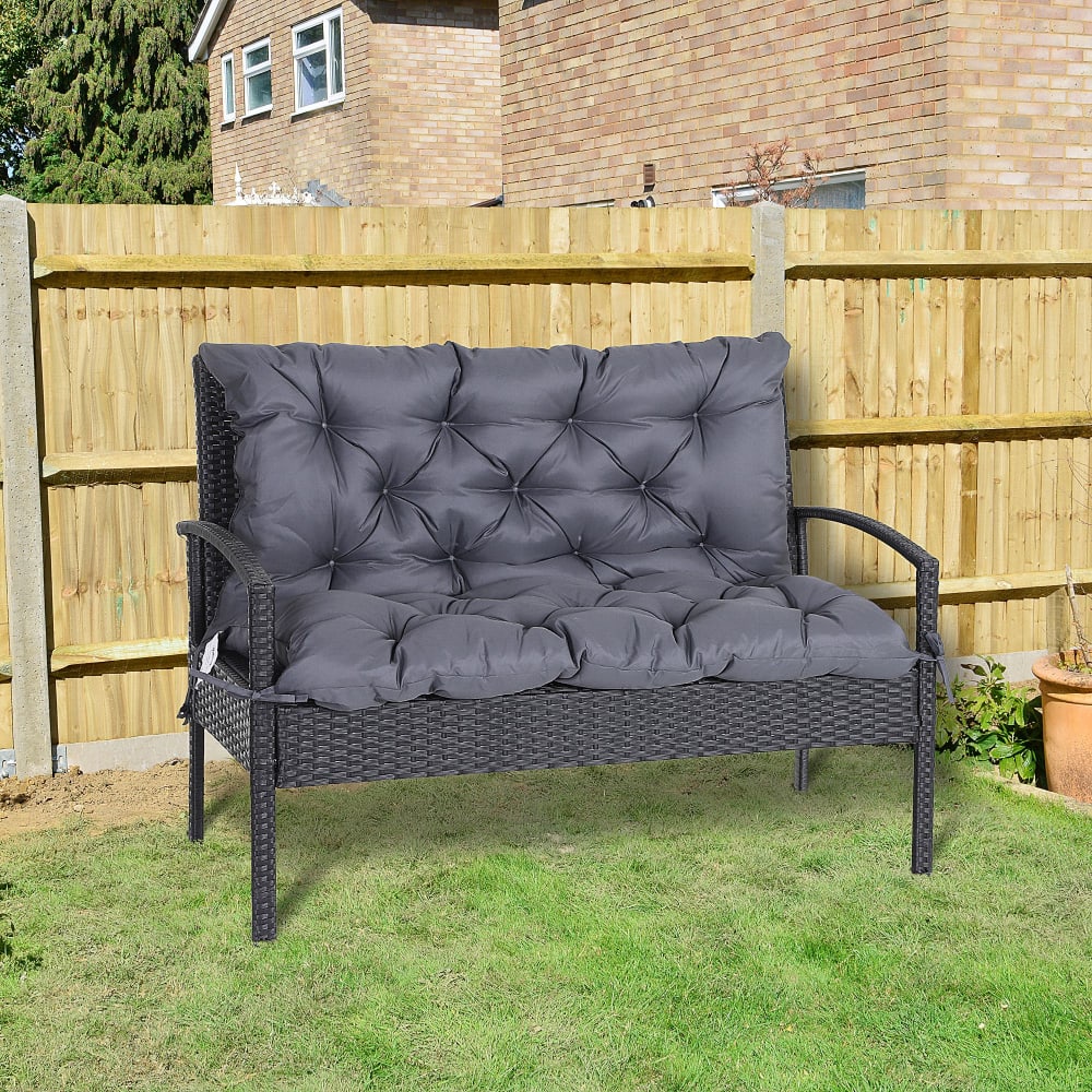 Sitzkissen aus Polyester 98x100x8cm,Dunkelgrau - Maisons Du Monde