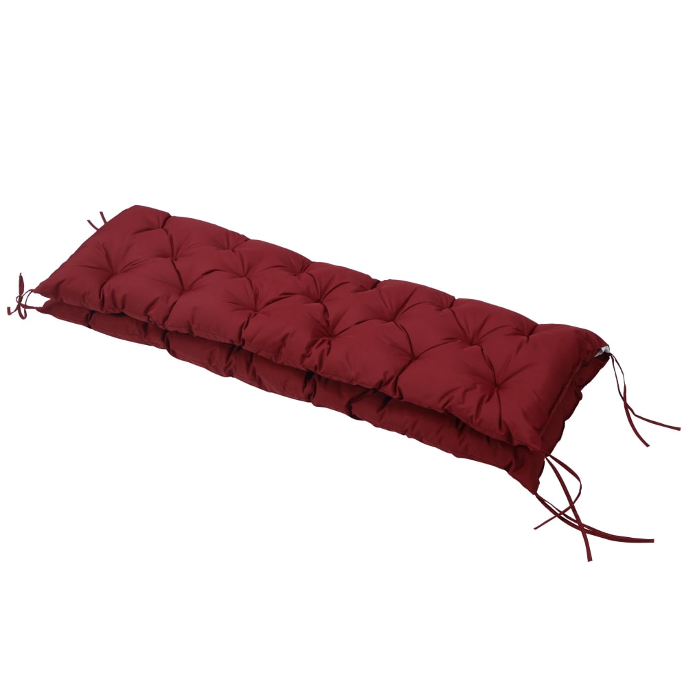 Galettes de chaise d'extérieur en polyester et mousse rouge 150x98x8cm — vue 4