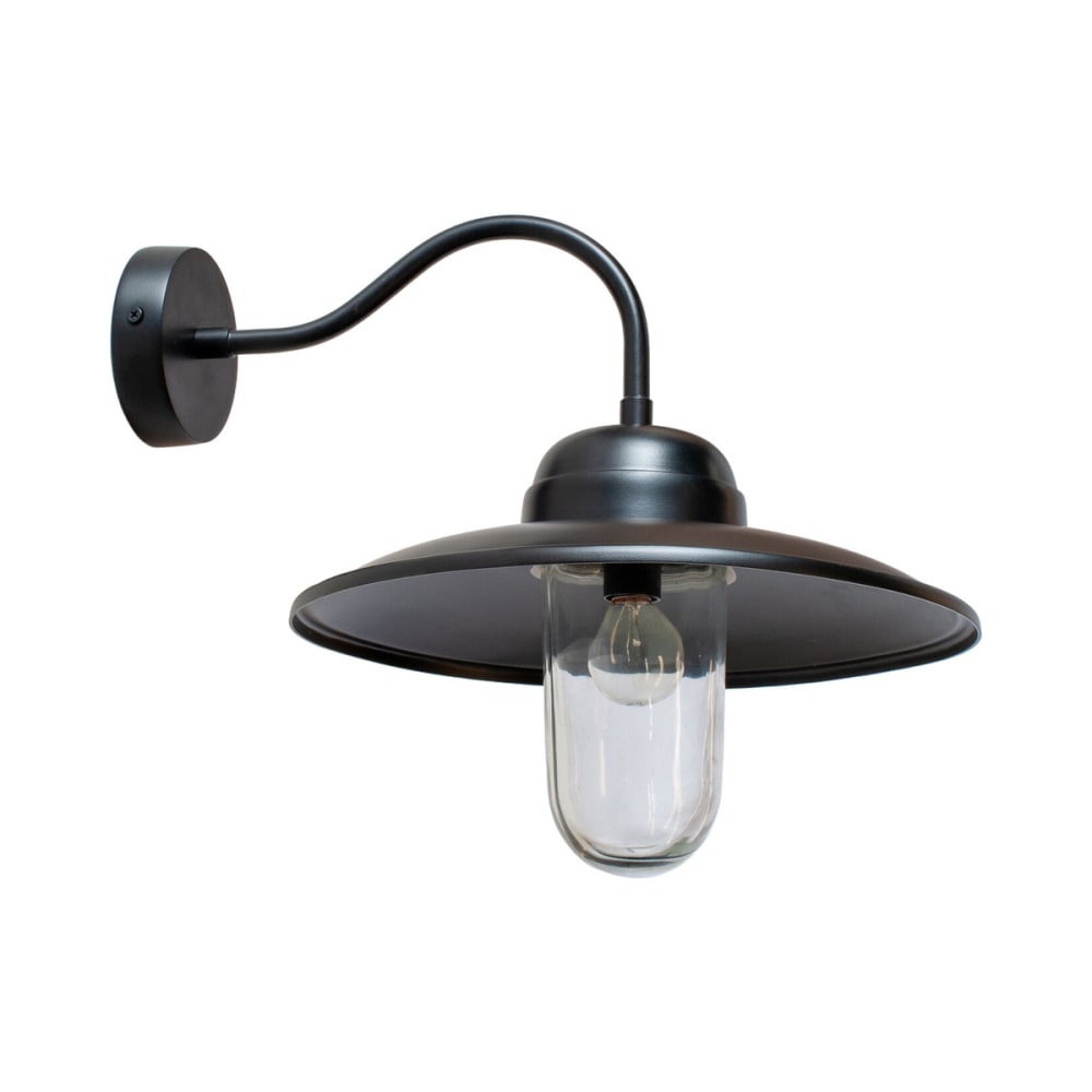 Applique d'extérieur col de cygne en métal noir