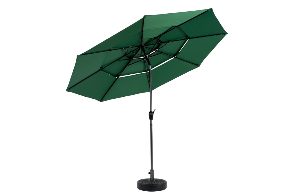 REDOM Outdoor-Sonnenschirm aus Stahl mit Kurbelöffnung 294x294x250cm,Grün style modern Grün Metall