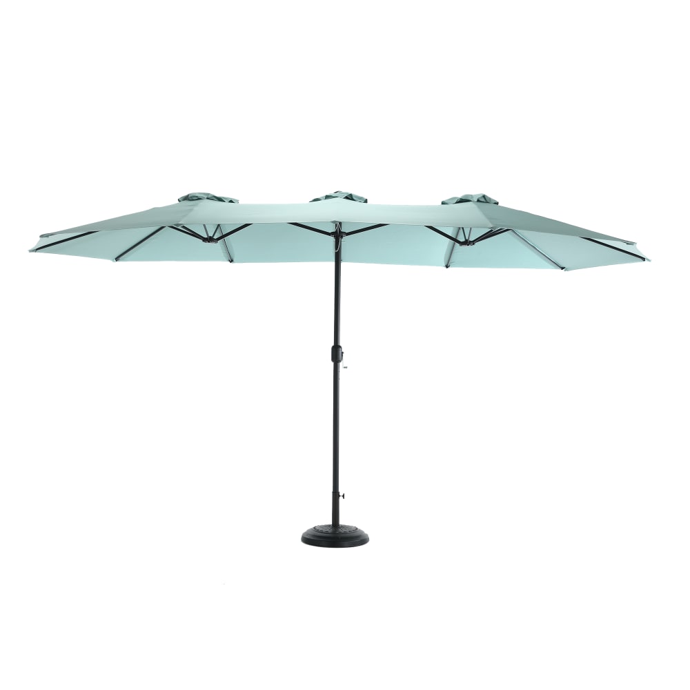 Parasol extérieur en métal vert clair avec manivelle 255x453x267cm