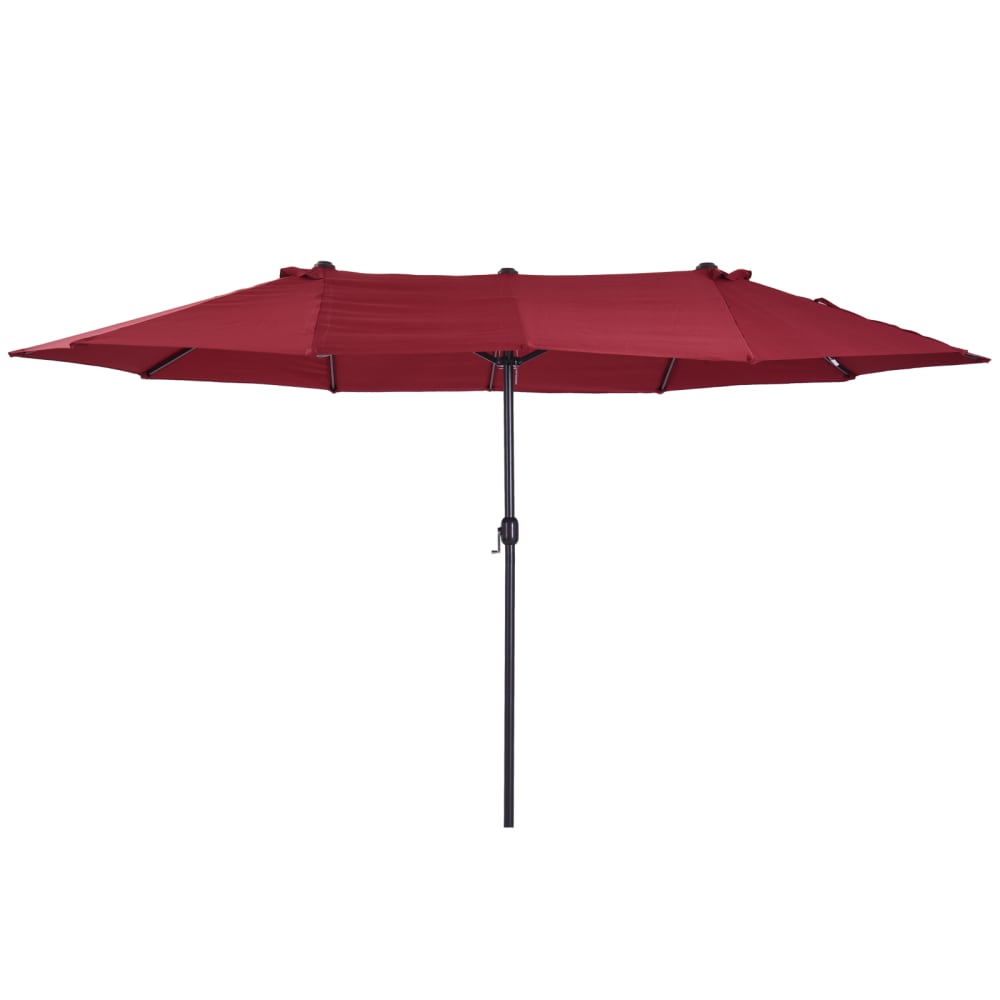 Parasol extérieur en polyester rouge bordeaux 460x270x240cm