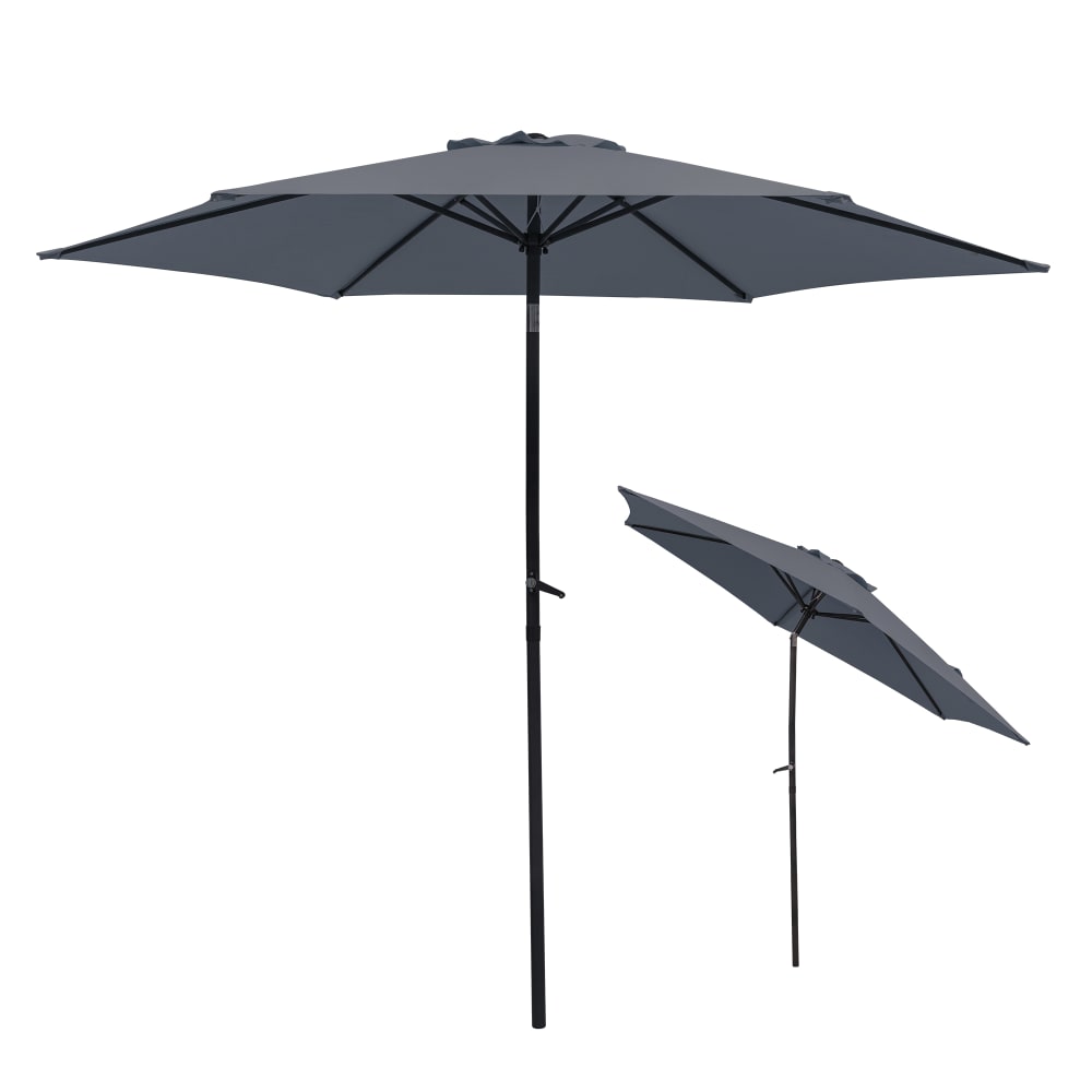 Parasol d’extérieur en aluminium gris 270x270x234cm