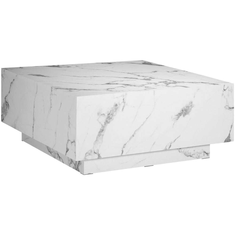 Table basse en bois mdf sans montage 80 x 80 x 35 cm aspect marbre