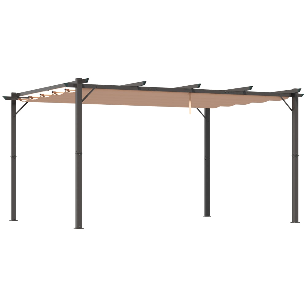 Pergola terrasse avec toit ajustable en aluminium gris 400x300x223cm