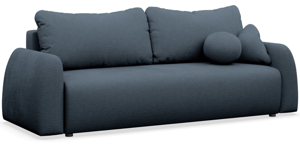 Canapé 3 places convertible en tissu chenille bleu marine