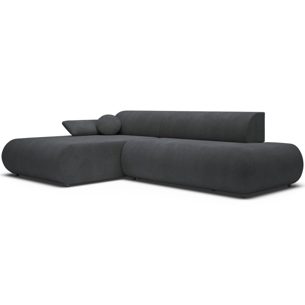 Canapé d'angle convertible, Chenille, angle à gauche, Graphite
