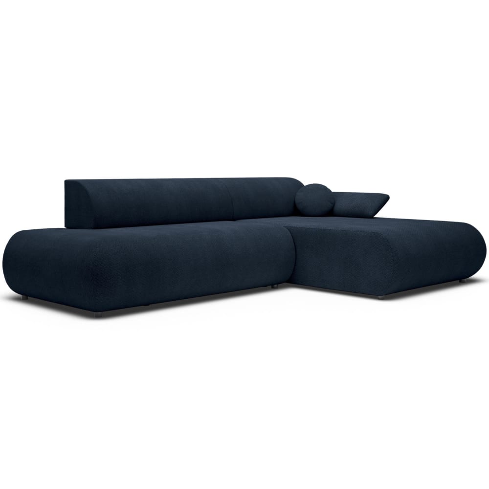 Canapé d'angle convertible, Chenille, angle à droite, Bleu marine