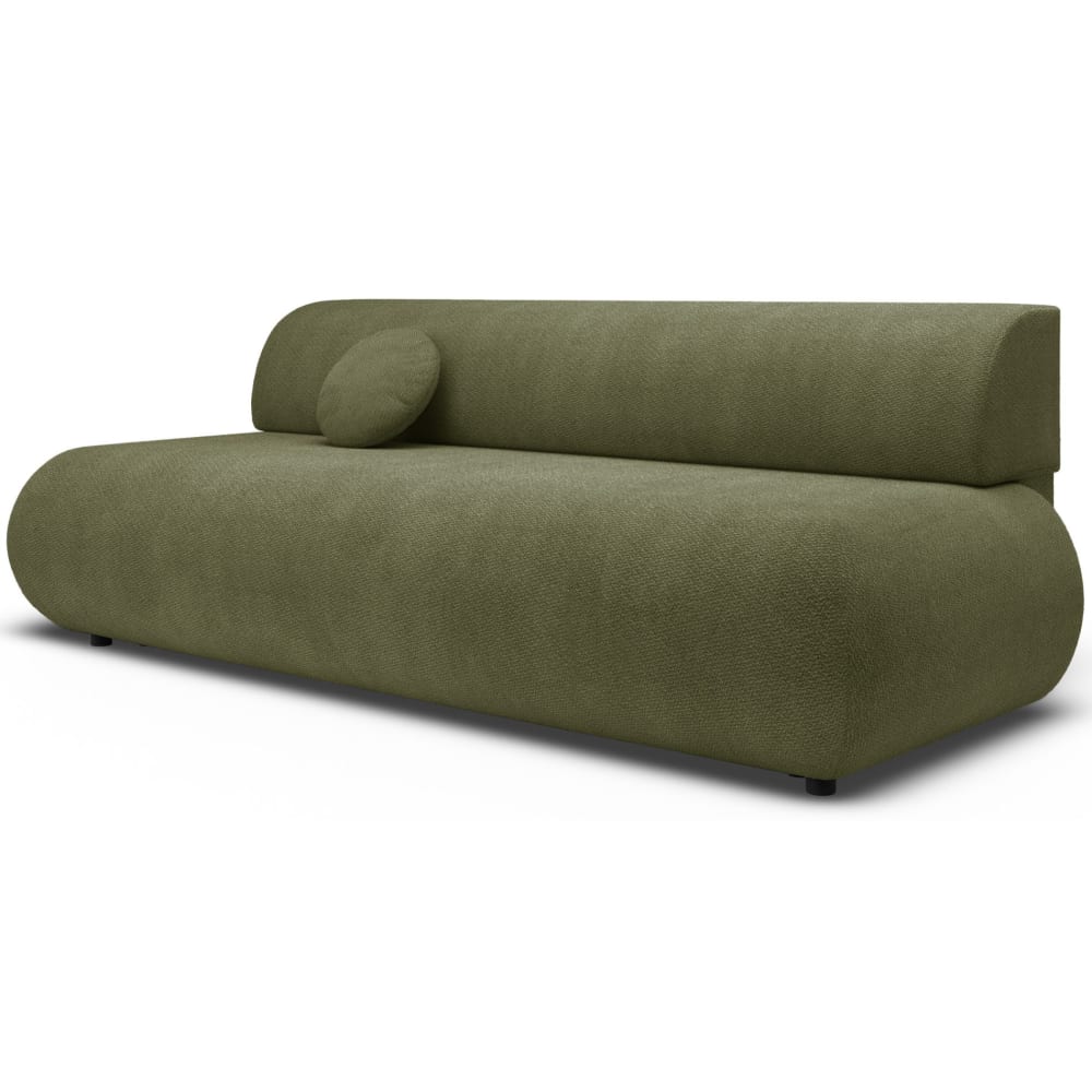 Canapé convertible 3 places, Chenille, Vert olive