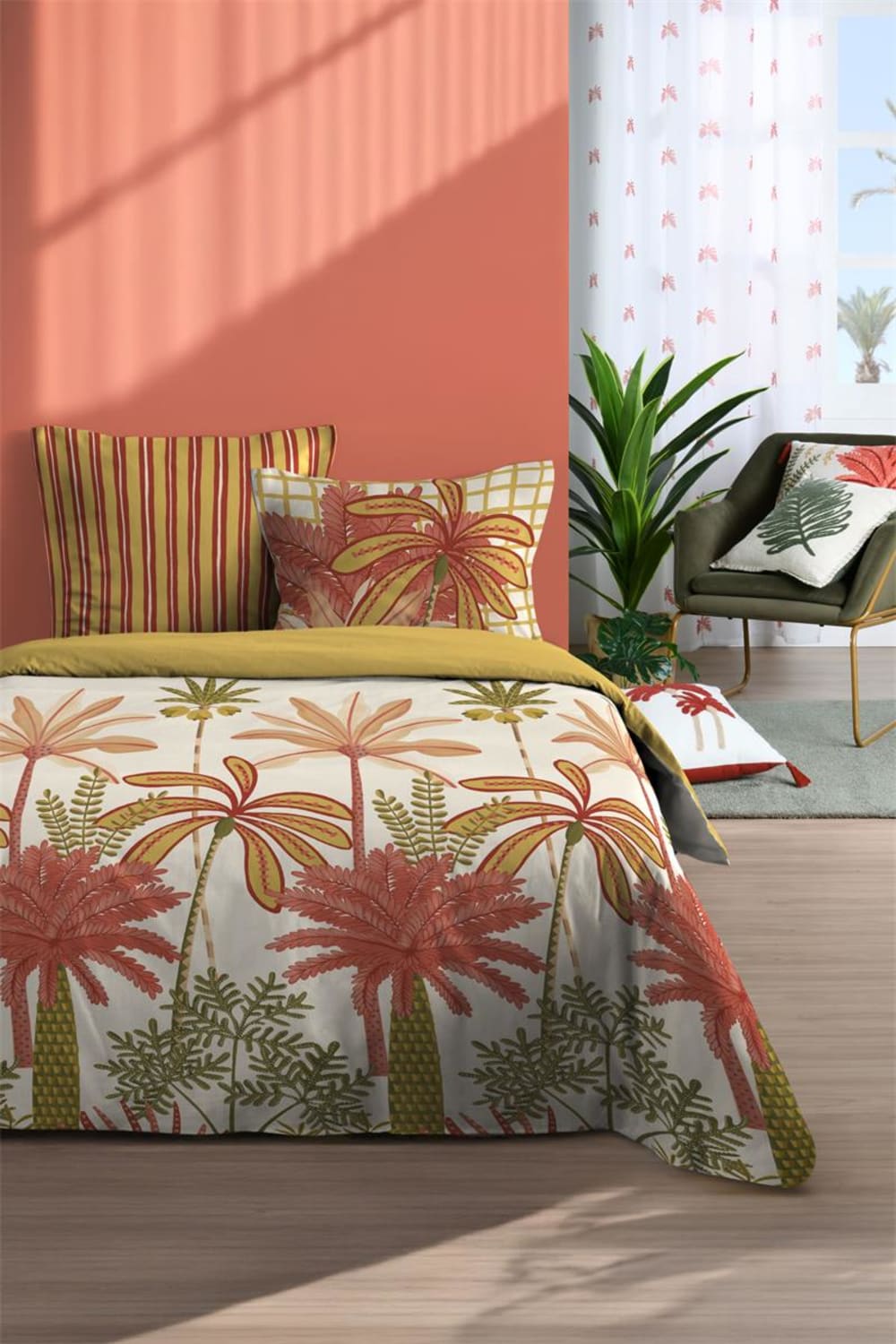 Parure de couette 100% coton 57 fils imprimée 240x220cm 2 taies