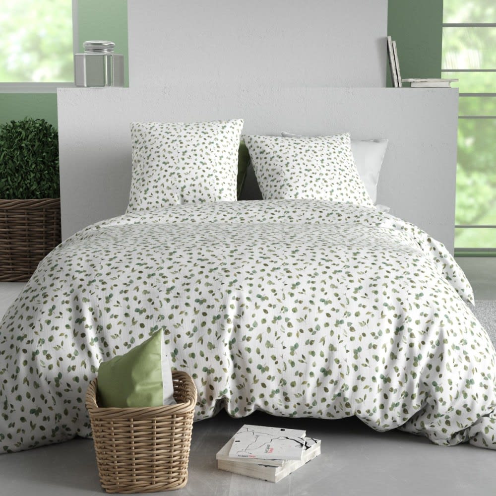 Parure de couette 100% coton 57 fils imprimée 260x240cm 2 taies
