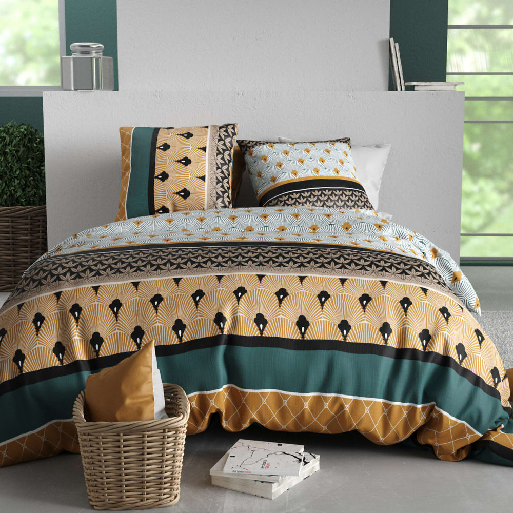Parure imprimée couette + 2 taies 240x220 cm