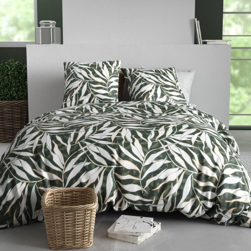 Parure de couette 100% coton 57 fils imprimée 260x240cm 2 taies