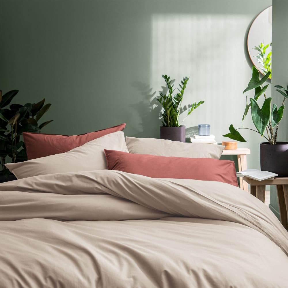 Parure de lit en coton lavé taies volant lin 260x240+2x50x70cm — vue 4