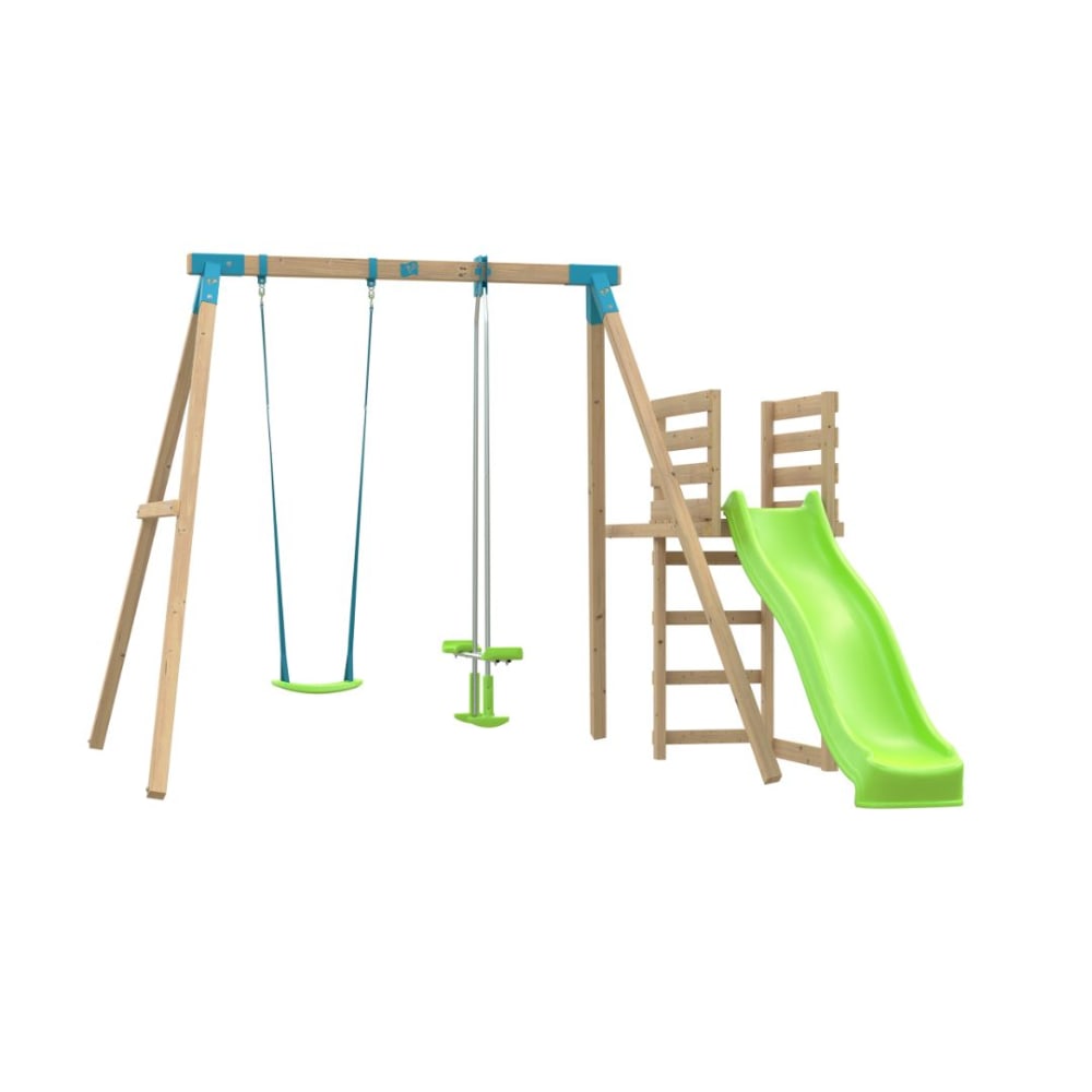 TP Toys Schaukelstation mit Vis-à-vis-Schaukel Holz H243cm Braun Braun Holz
