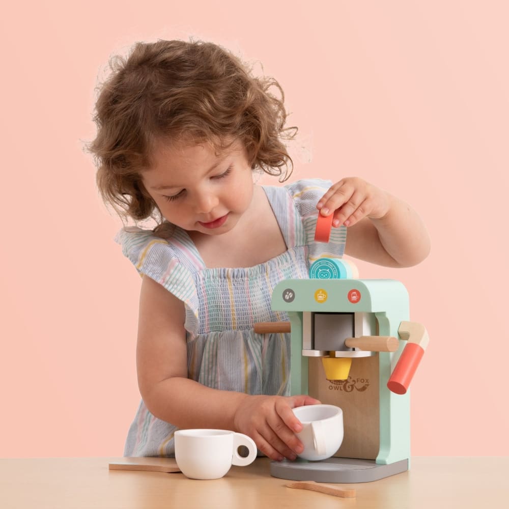 Spielzeug-Kaffeemaschine Holz FSC® Blau - Maisons Du Monde