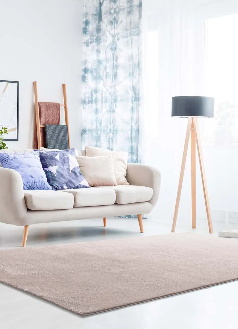 Tapis lavable rose poudré antidérapant 160x230 cm — vue 3