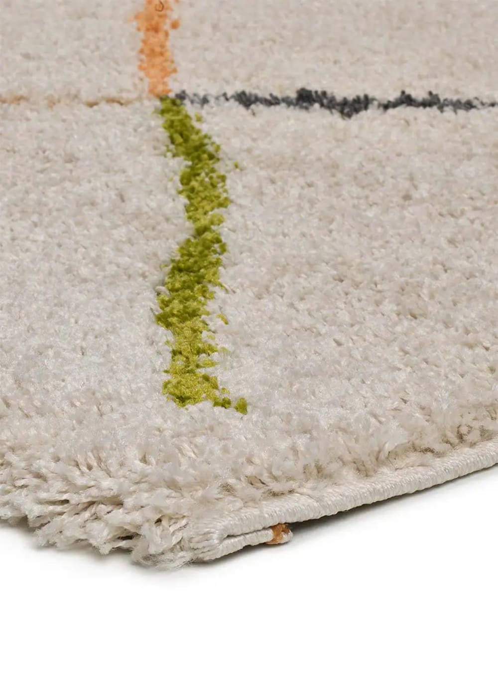 Tapis shaggy ethnique blanc/multicolore 190x280 cm — vue 4