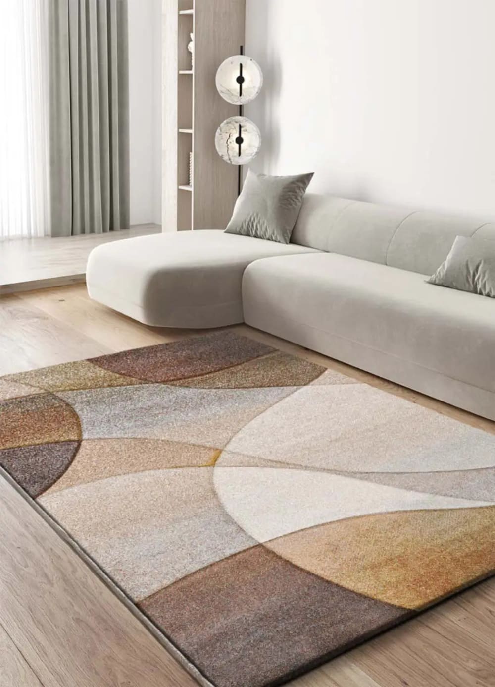 Tapis abstrait marron/beige 80x150 cm — vue 3