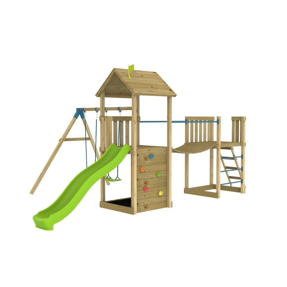 Aire de jeux double plateforme - bois
