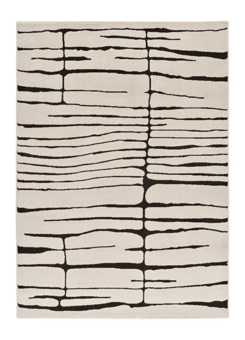 Tapis moderne blanc/noir 80x150 cm