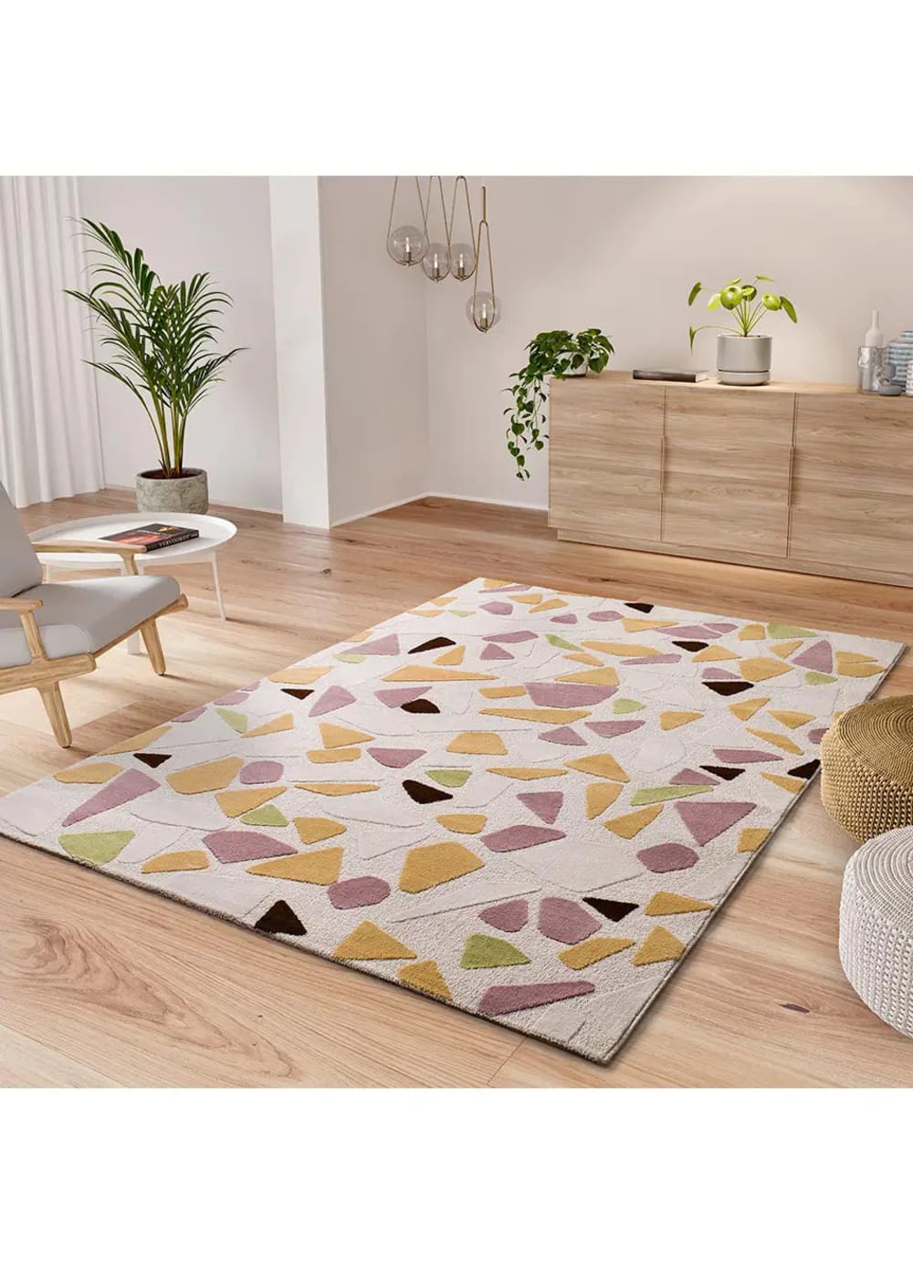 Atticgo Kurzflorteppich, Geometrisch, mehrfarbig, 120x170 cm style modern Öko-Tex Zertifikat - Pp - Polypropylen