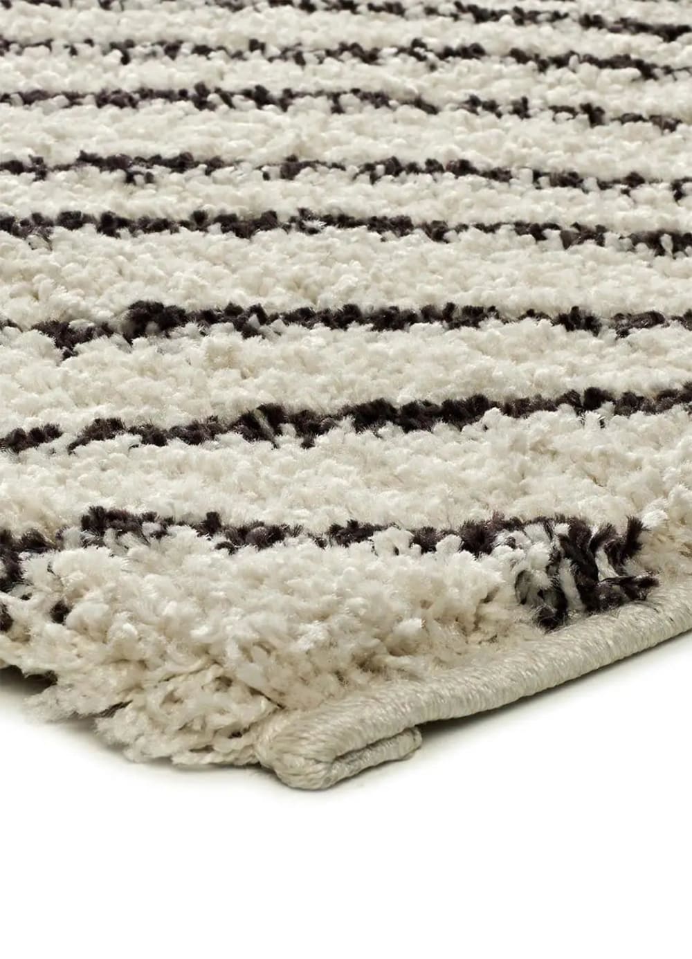 Tapis shaggy abstrait blanc/noir 160x230 cm — vue 4