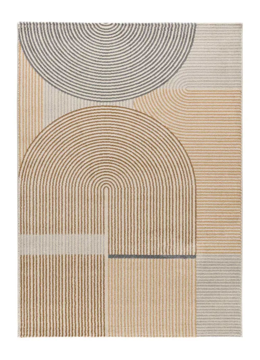 Tapis géométrique beige/gris 200x290 cm