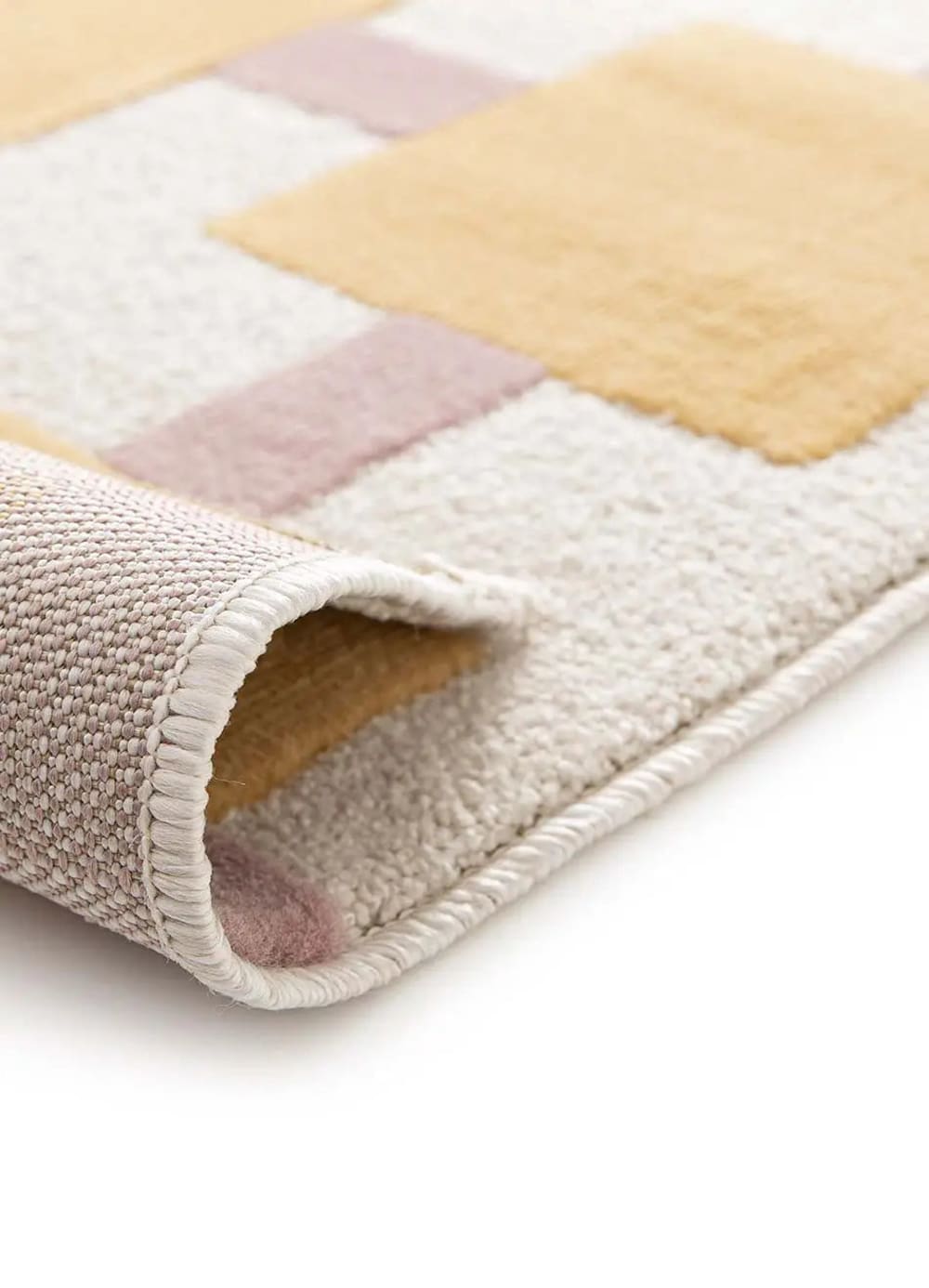 Tapis enfant géométrique jaune foncé/rose 120x170 cm — vue 4
