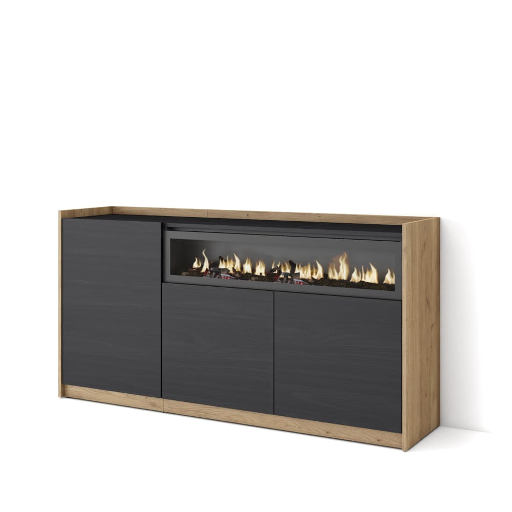 buffet effet bois noir