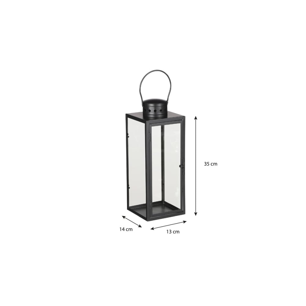 Laterne Arzilla Schwarz Eisen H34.5xB13xL13.5cm - Maisons Du