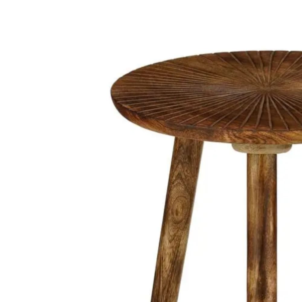 Beistelltisch Pomante Dunkelbraun Mangoholz H46xB38xL38cm -