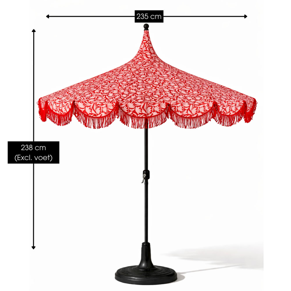 Sonnenschirm Kelly Rot Polyester H238xB235xL235cm - Maisons Du