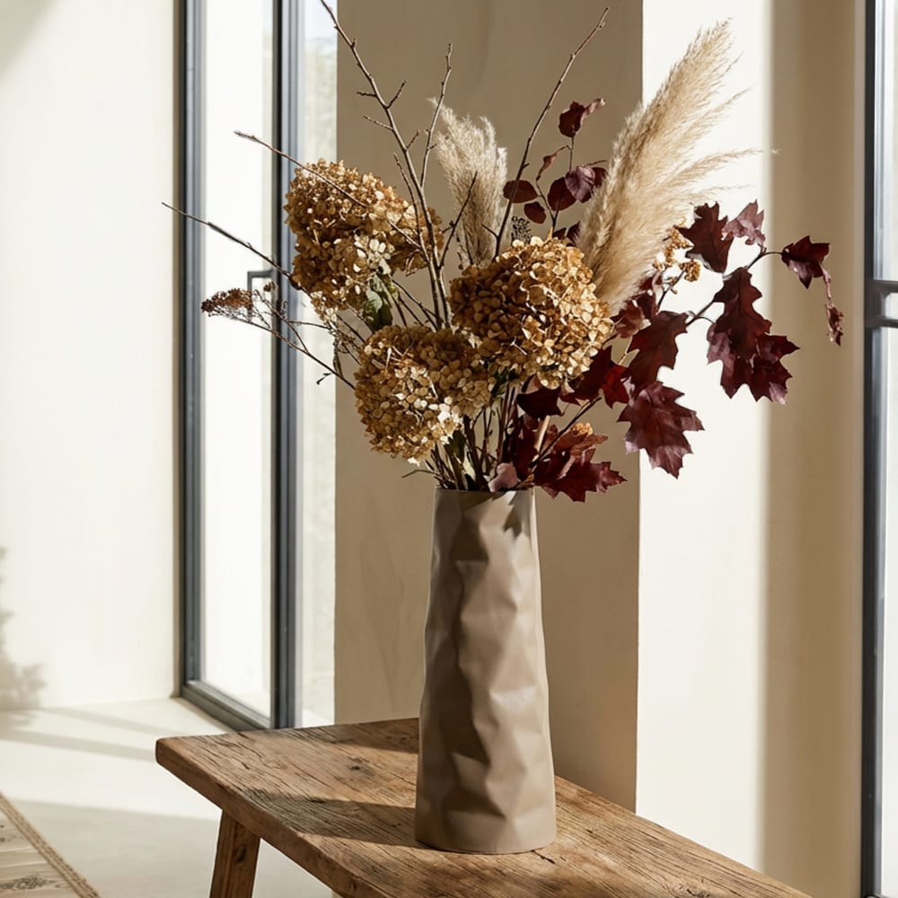 Mauro Ferretti Tonmetallvase 16x20x50 cm style modern Beige